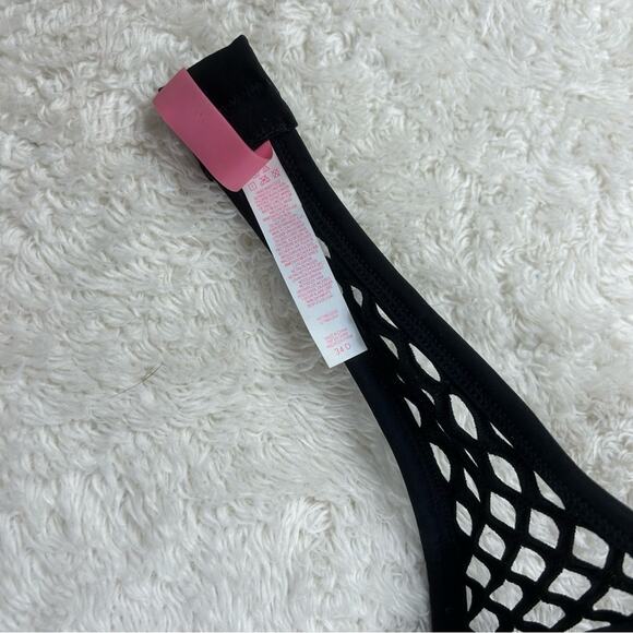 Victoria's Secret pink and black mesh halter bikini top, 34D - Picture 7 of 8